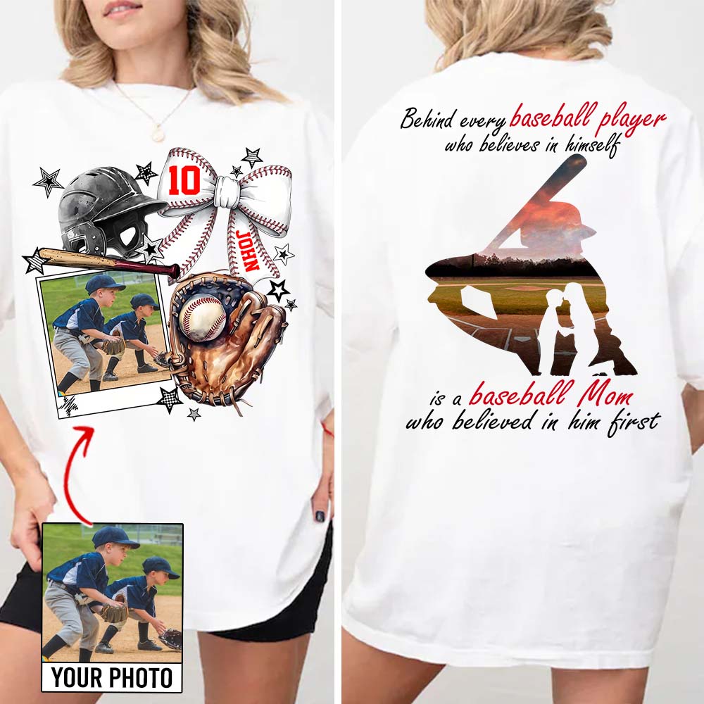 Baseball Mom Shirt, Custom Photo Baseball Shirt, Gift For Baseball Lover A2110 - NV01