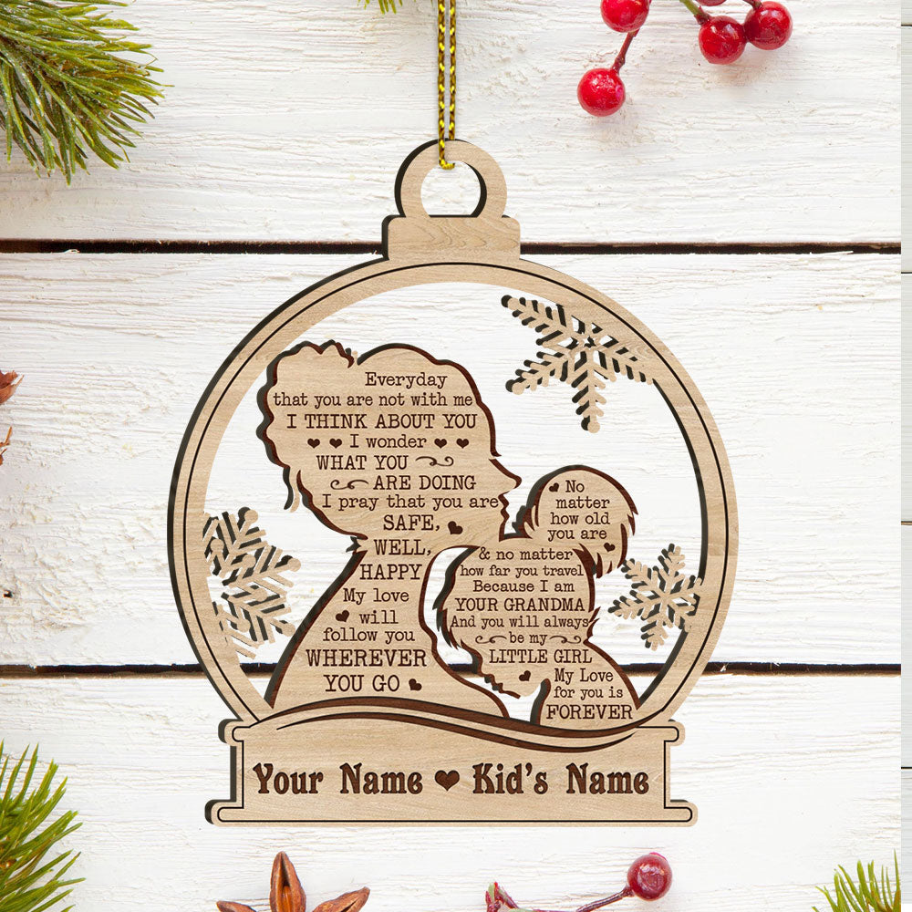 Everyday That You Are Not With Me Wood Ornament For Your Beloved Girl, Name Can Be Changed TRHN, Made By Wood And One Side Print