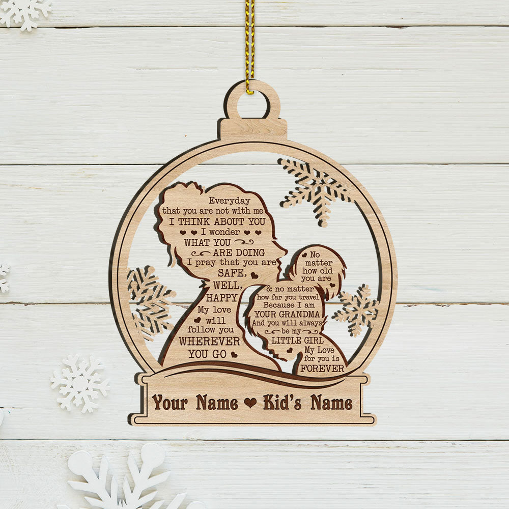 Everyday That You Are Not With Me Wood Ornament For Your Beloved Girl, Name Can Be Changed TRHN, Made By Wood And One Side Print