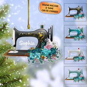 Sewing Machine Custom Shaped Acrylic Ornament One Side Print, Name & Sewing machine color can be changed, Made By Acrylic And One Side Print