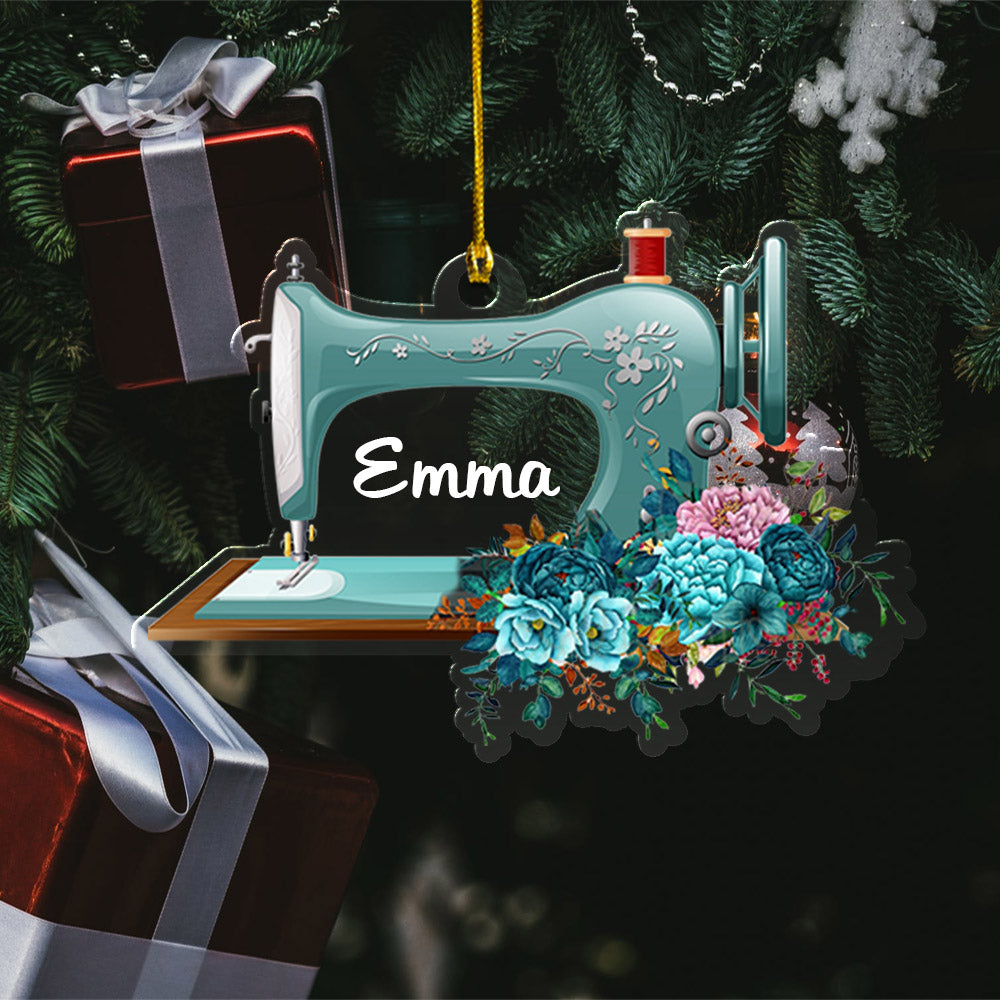 Sewing Machine Custom Shaped Acrylic Ornament One Side Print, Name & Sewing machine color can be changed, Made By Acrylic And One Side Print