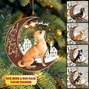 Chihuahua Sitting And Happy On The Moon 2 Layer Mix Wood And Acrylic Ornament