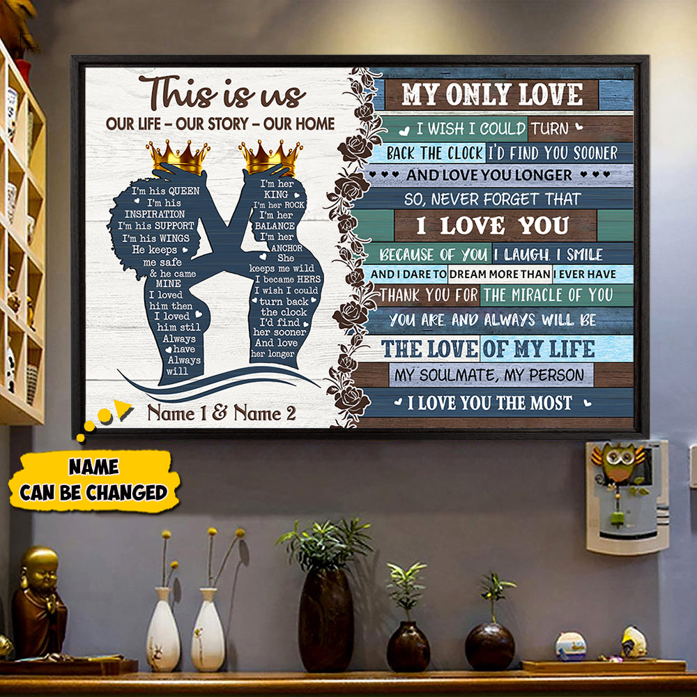 Custom This Is Us, Our Life Our Story Our Home Poster & Canvas For Black Couples, Black Love Art King & Queen, Name Can Be Changed