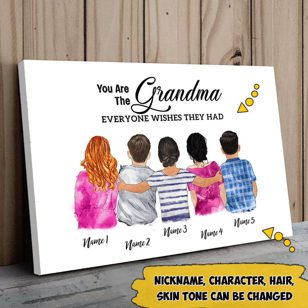 Custom Grandma's Hug, You Are The Nickname Everyone Wishes They Had Poster Canvas, Perfect Gift For Mother's Day
