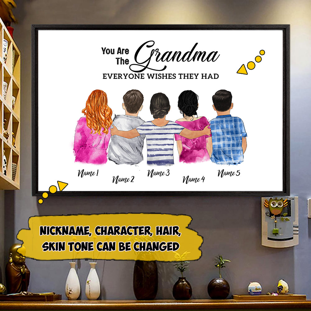 Custom Grandma's Hug, You Are The Nickname Everyone Wishes They Had Poster Canvas, Perfect Gift For Mother's Day