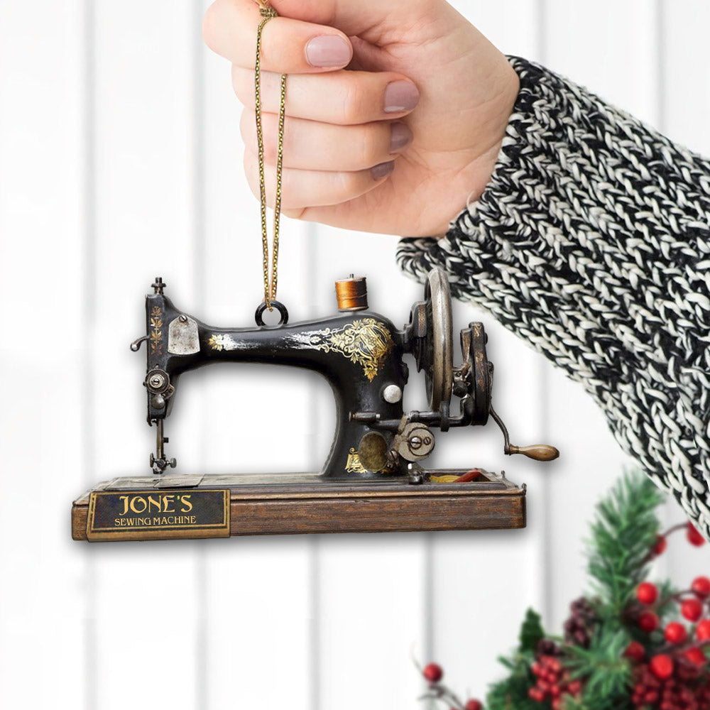 Sewing Machine Custom Shaped Acrylic Ornament Two Sides Print, Sewing Lovers, Name can be changed, Made By Acrylic And The 2 Sides Are The Same