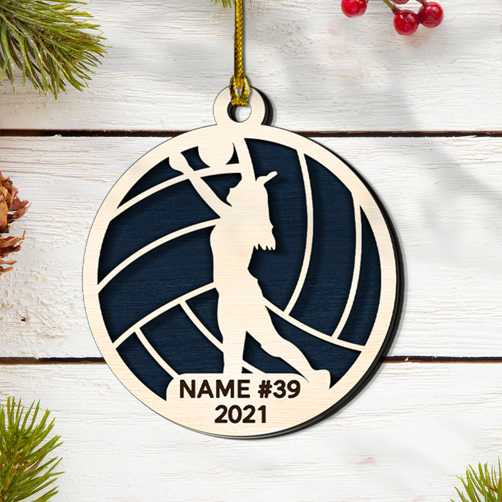 Personalized Volleyball 2 Layer Ornament Volleyball Player Gift Custom Volleyball 2 Layer Ornament