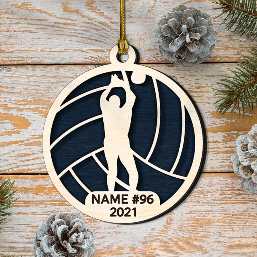 Personalized Volleyball 2 Layer Ornament Volleyball Player Gift Custom Volleyball 2 Layer Ornament