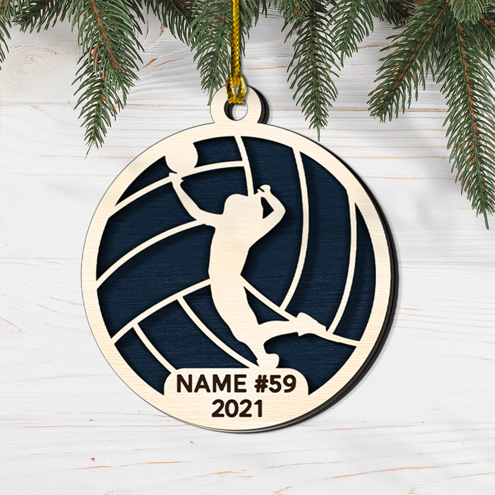 Personalized Volleyball 2 Layer Ornament Volleyball Player Gift Custom Volleyball 2 Layer Ornament