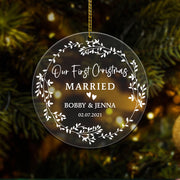 Our First Christmas Together, Acrylic Engaged or Married Ornament Gift, Christmas Gift, Wedding Gift, Name & Date can be changed TRHN, Made By Acrylic And One Side Print