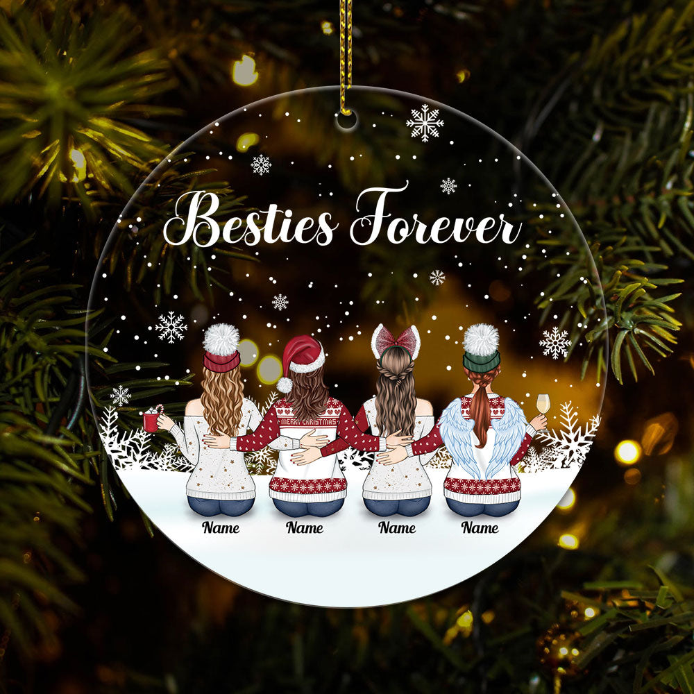 Always Sisters, Personalized Acrylic Ornament for your beloved Sisters, Name & Character can be changed, Made By Acrylic And One Side Print