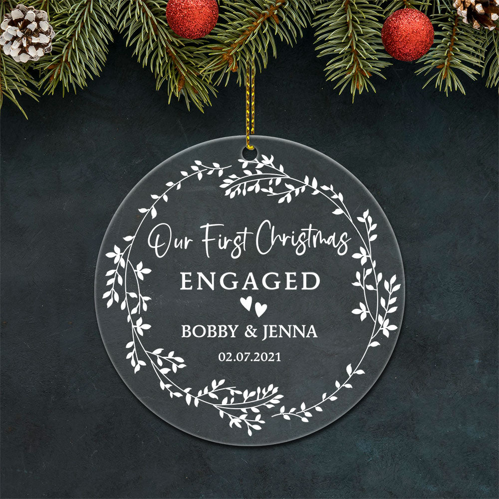Our First Christmas Together, Acrylic Engaged or Married Ornament Gift, Christmas Gift, Wedding Gift, Name & Date can be changed TRHN, Made By Acrylic And One Side Print