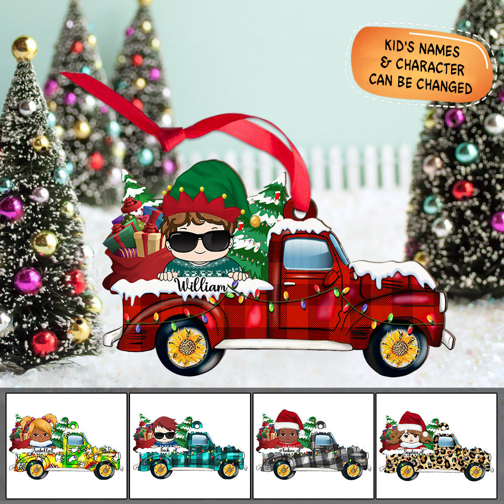 Loads Of Love, Personalized Christmas Shaped Kids Wood Ornament Vr2