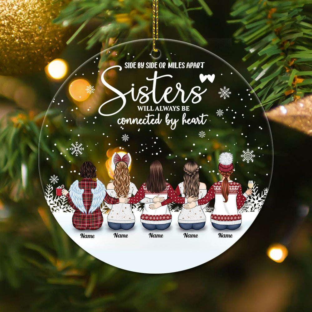 Always Sisters, Personalized Acrylic Ornament for your beloved Sisters, Name & Character can be changed, Made By Acrylic And One Side Print