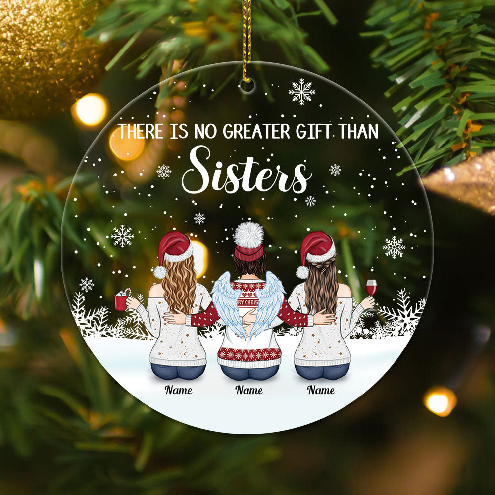 Always Sisters, Personalized Acrylic Ornament for your beloved Sisters, Name & Character can be changed, Made By Acrylic And One Side Print