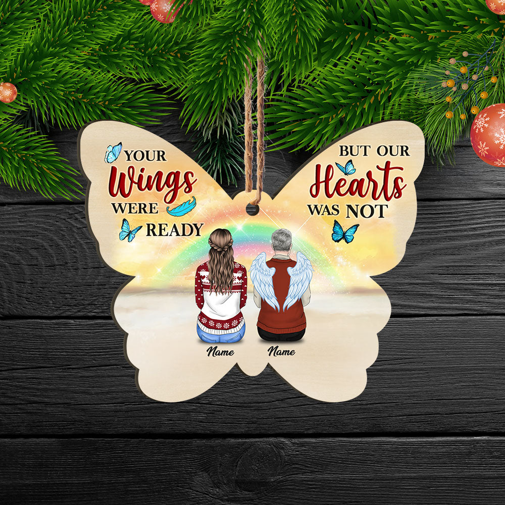 Your Wings Were Ready But My Heart Was Not, Personalized Memorial Gifts, Remembrance Gifts, Name & Character Can Be Changed UOND