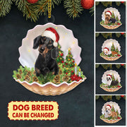 Dachshund Pearl in Christmas Two Sided Ornament