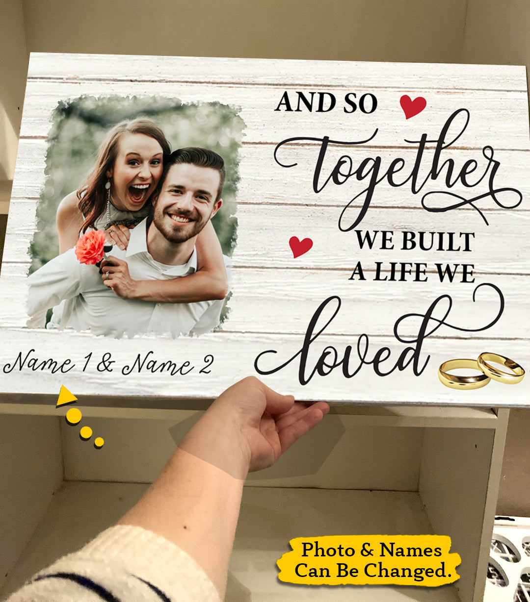 Custom We're A Team Poster & Canvas, Perfect Gift For Couples, Picture And Name Can Be Changed Vr2