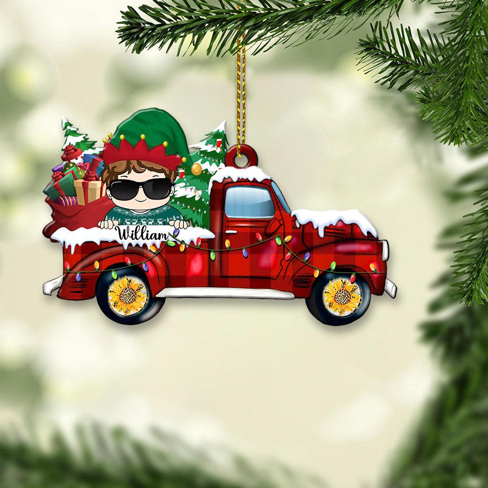 Loads Of Love, Personalized Christmas Shaped Kids Wood Ornament Vr2