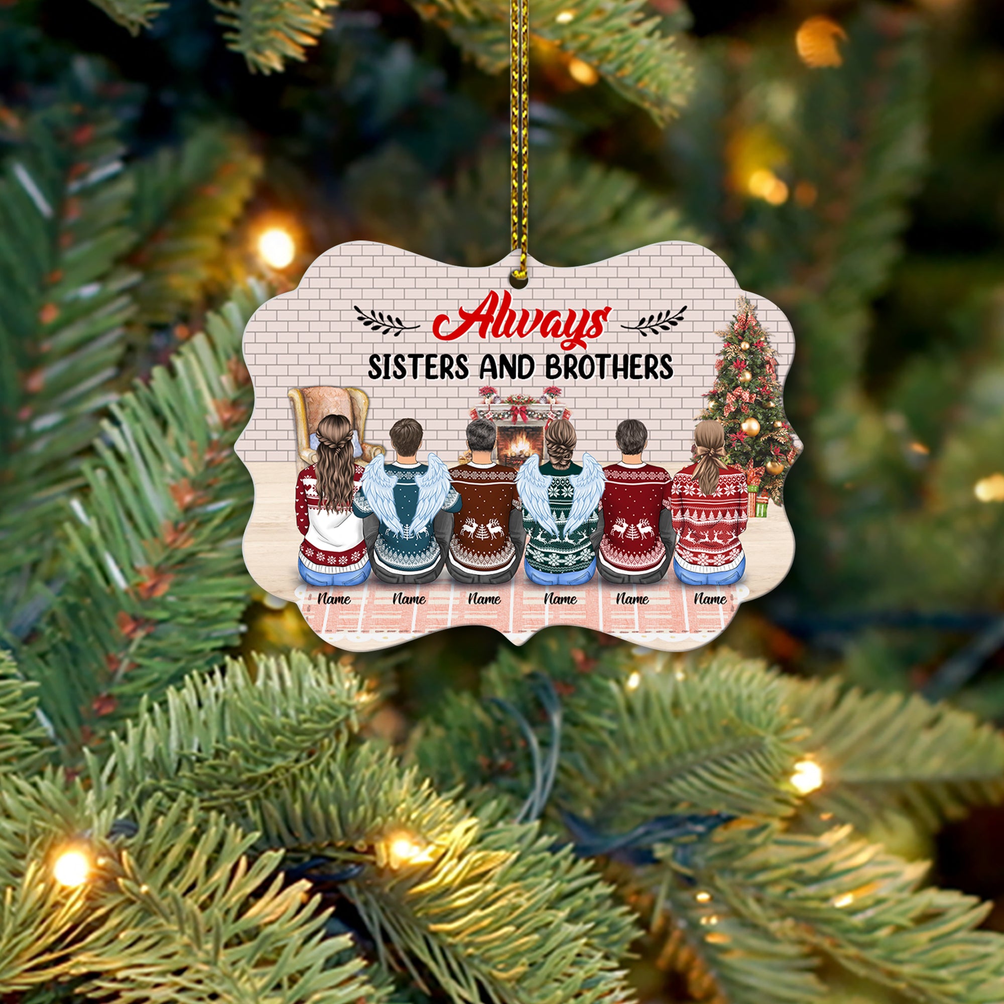 Always Sisters And Brothers Personalized Aluminium Ornament, TRNA