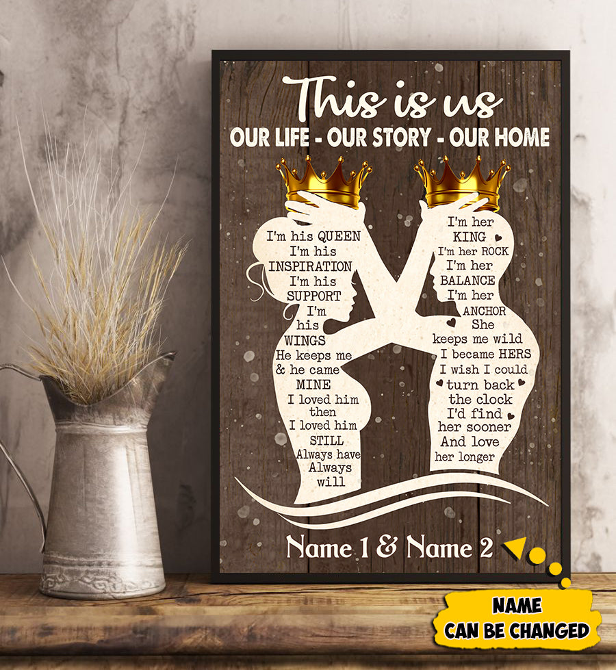 Custom This Is Us Our Life Our Story Our Home Poster & Canvas For Couples, Couple Love Art Print, Name Can Be Changed