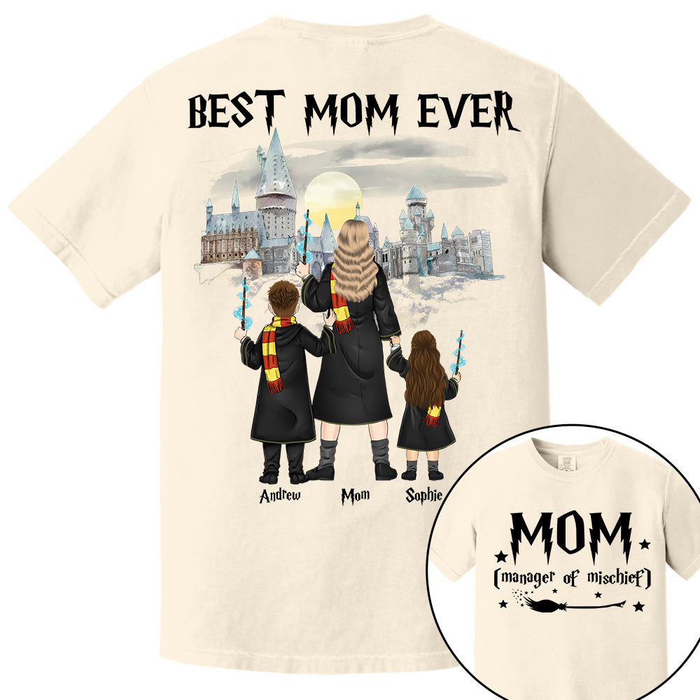 Mom Manager of Mischief, Best Mom Ever Wizard School - Personalized Shirt For Mom DO98