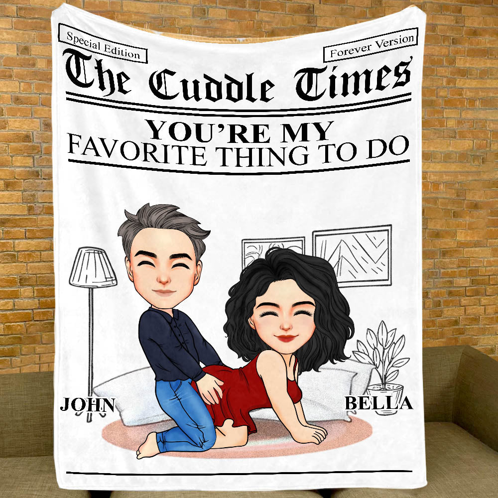 The Cuddle Time Personalized Blanket For Couple Nh00