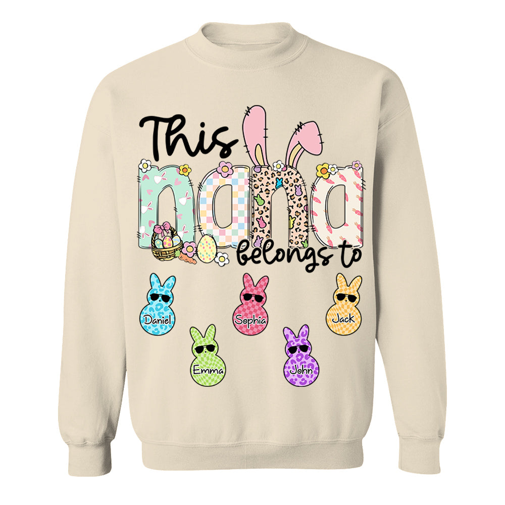 This NaNa belong to, Personalized Grandma Peeps Easter Shirt, Custom Grandma And Kids T1807 VH01