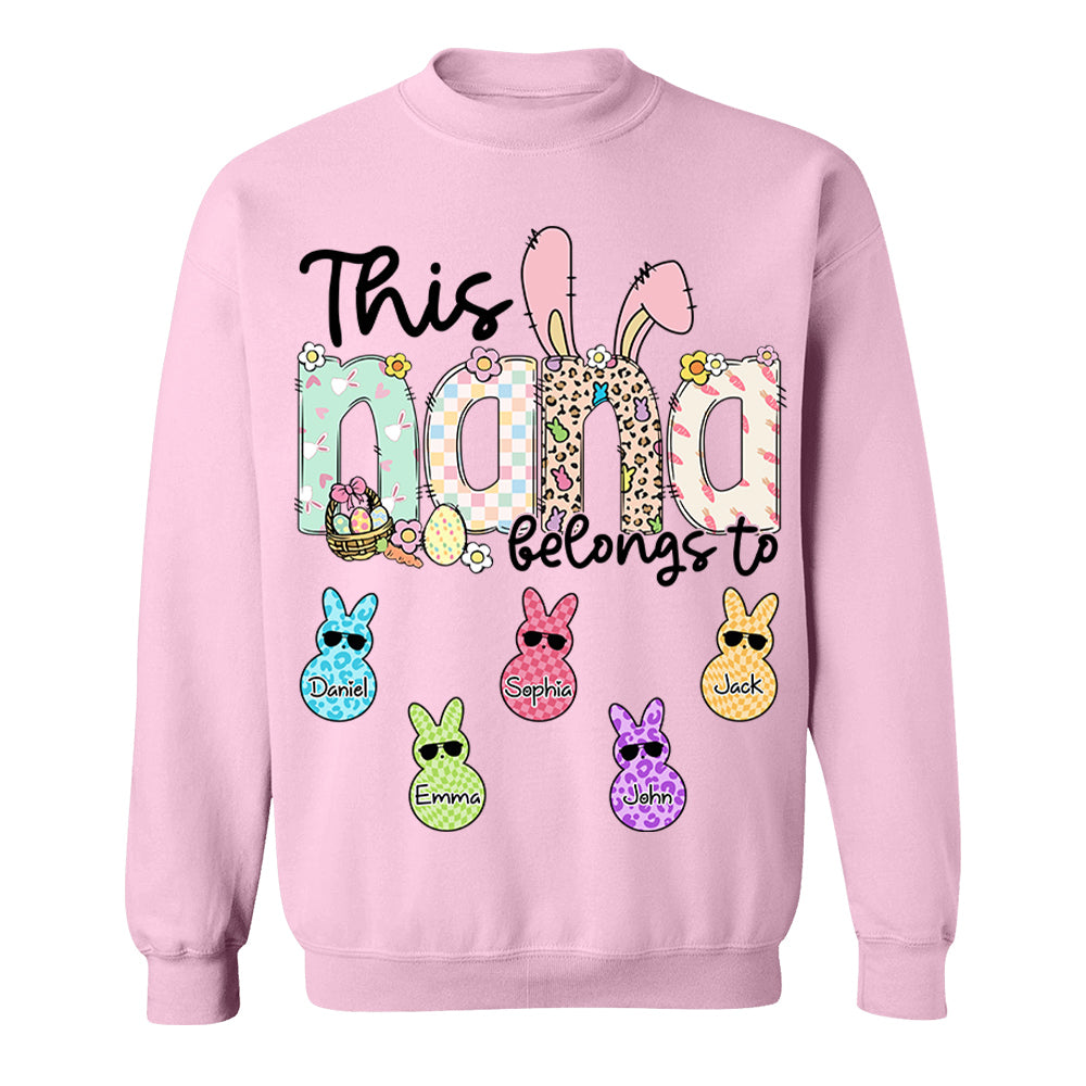 This NaNa belong to, Personalized Grandma Peeps Easter Shirt, Custom Grandma And Kids T1807 VH01