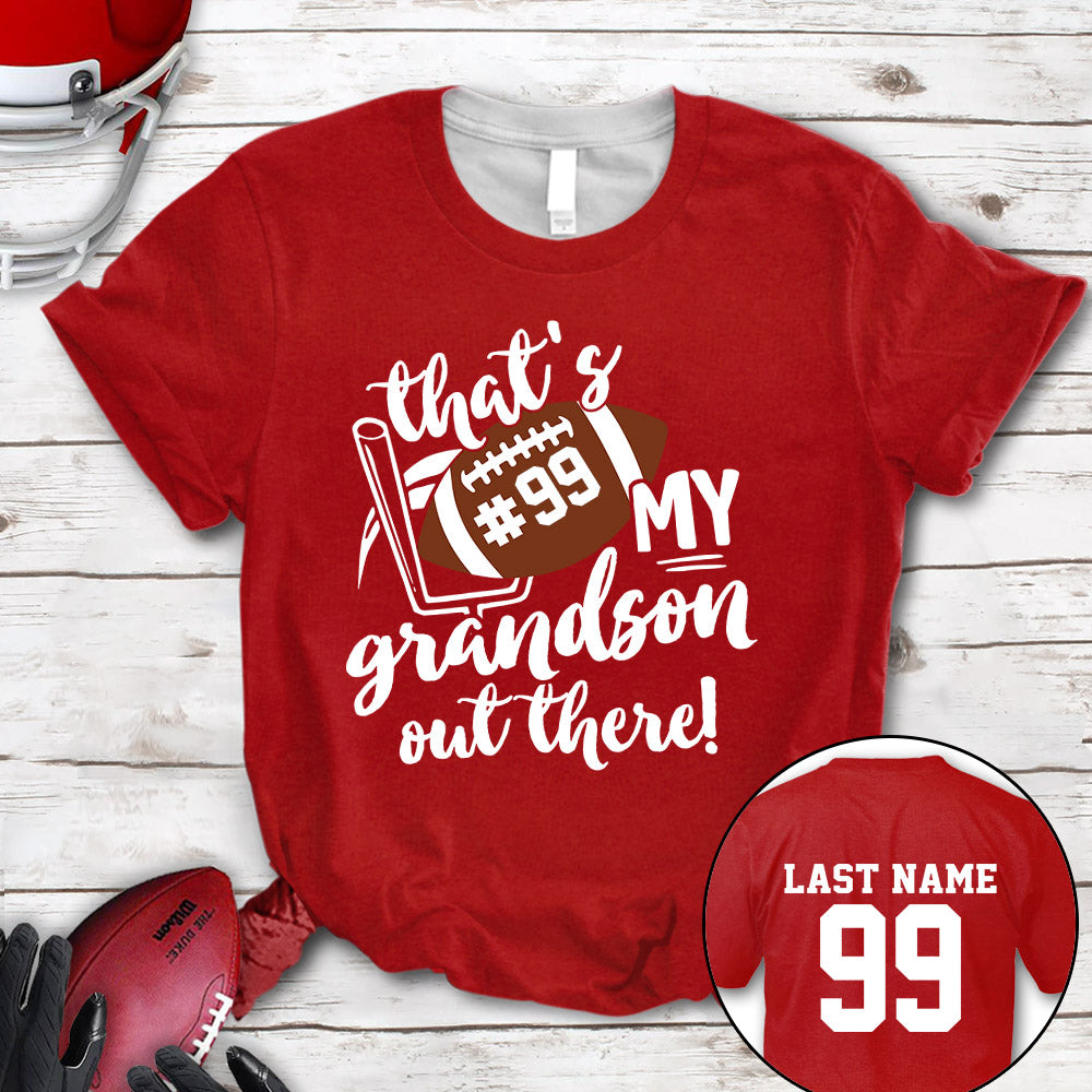 Personalized Shirt That's My Son Out There All Over Print Shirt For Football Mom Dad Football Family Game Day Shirt H2511 Ha96
