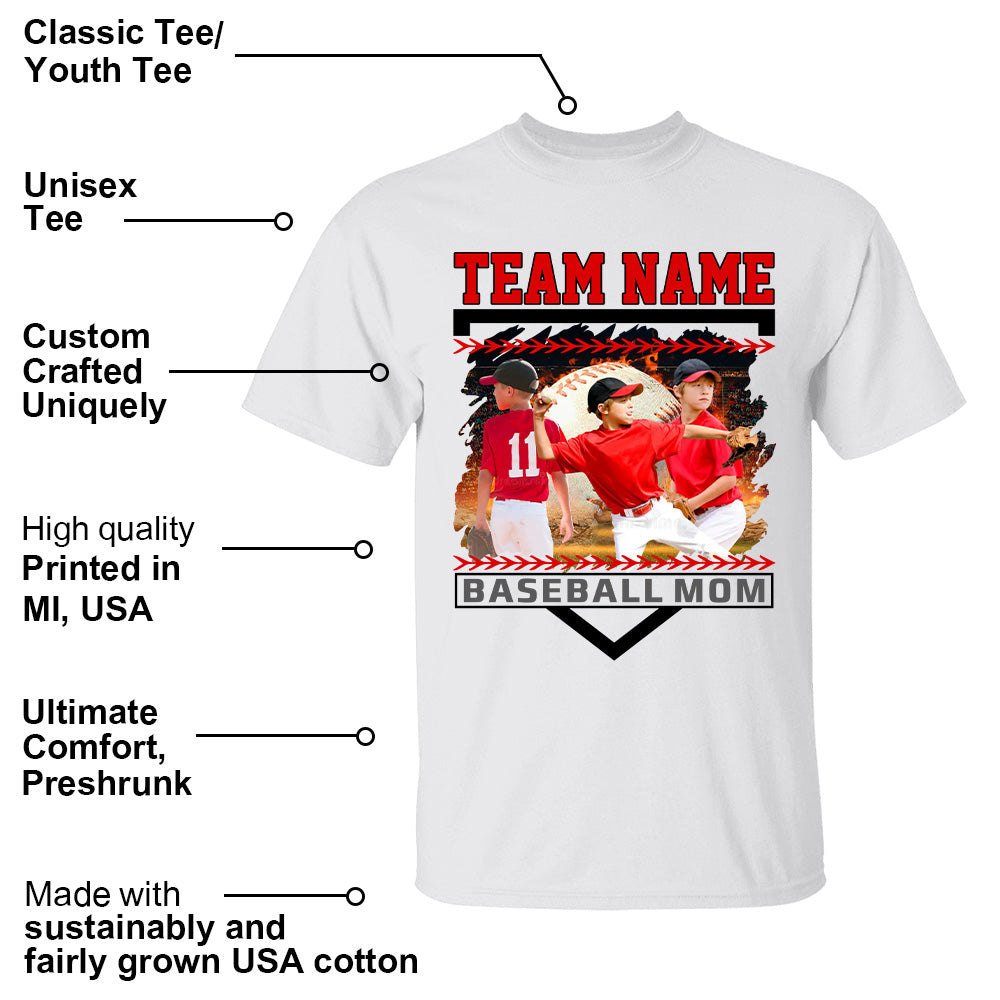 Custom Photo Baseball Mom Shirts Gift For Baseball Lovers - Personalized Gift For Baseball Mom Tu24