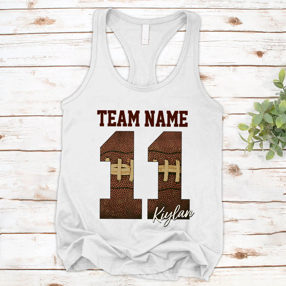 Personalized Shirt Football Mom Football Family College Football Shirt, High School Football Shirt Spirit Tee K1702