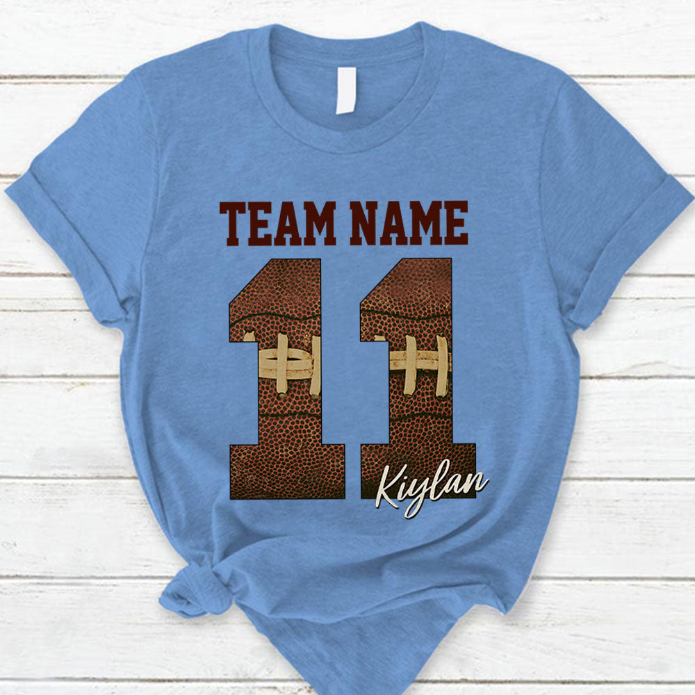 Personalized Shirt Football Mom Football Family College Football Shirt, High School Football Shirt Spirit Tee K1702