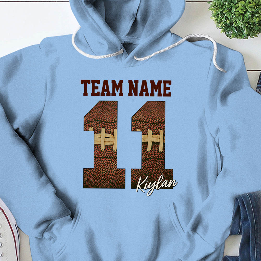 Personalized Shirt Football Mom Football Family College Football Shirt, High School Football Shirt Spirit Tee K1702