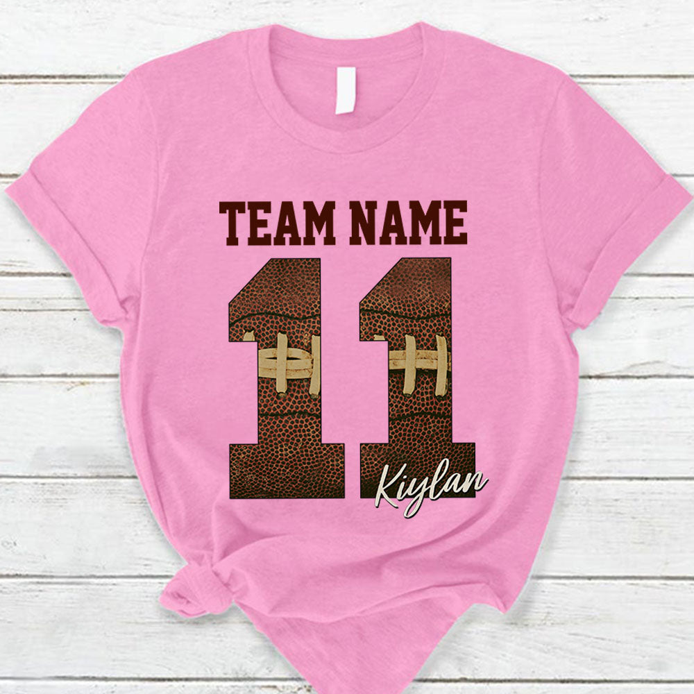Personalized Shirt Football Mom Football Family College Football Shirt, High School Football Shirt Spirit Tee K1702