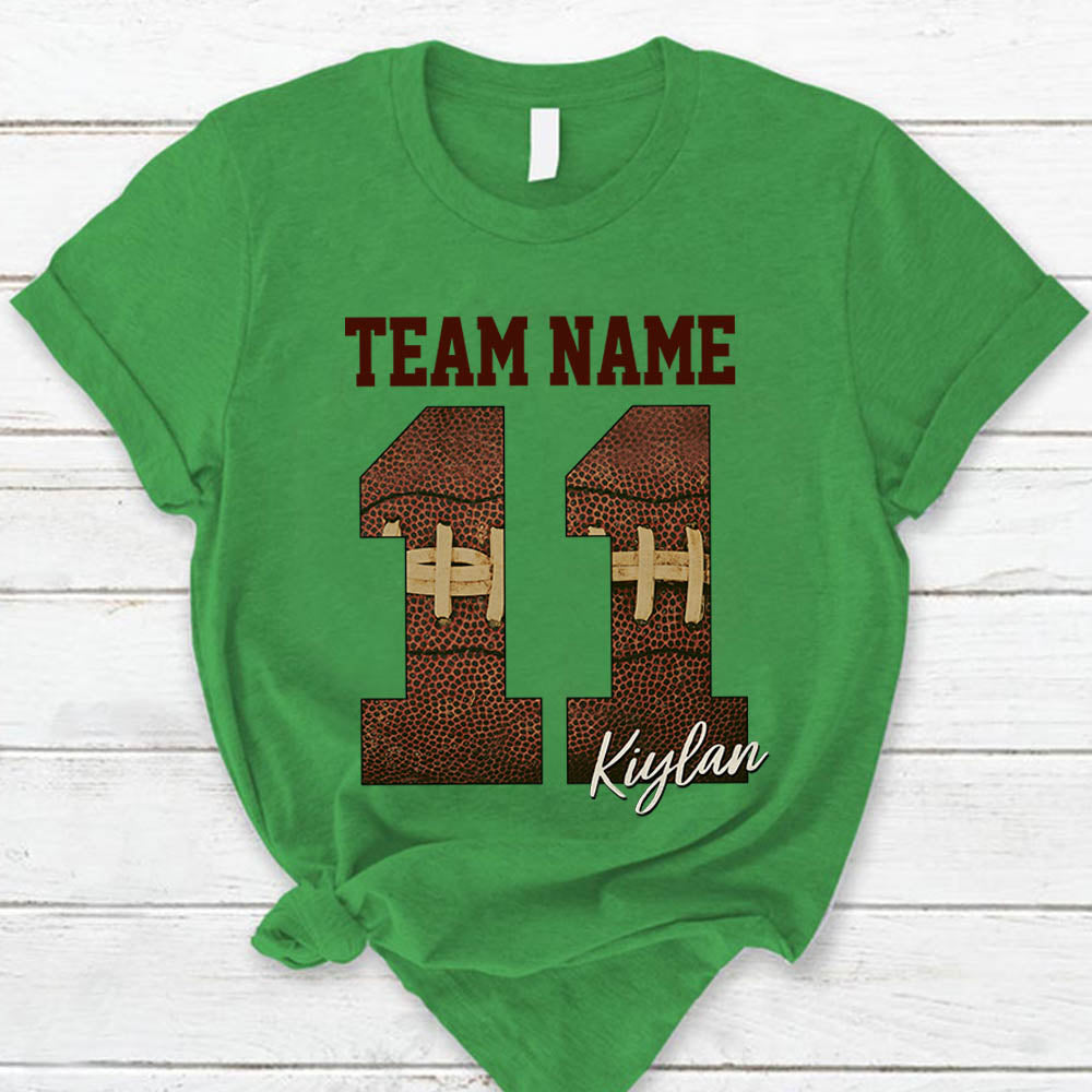 Personalized Shirt Football Mom Football Family College Football Shirt, High School Football Shirt Spirit Tee K1702
