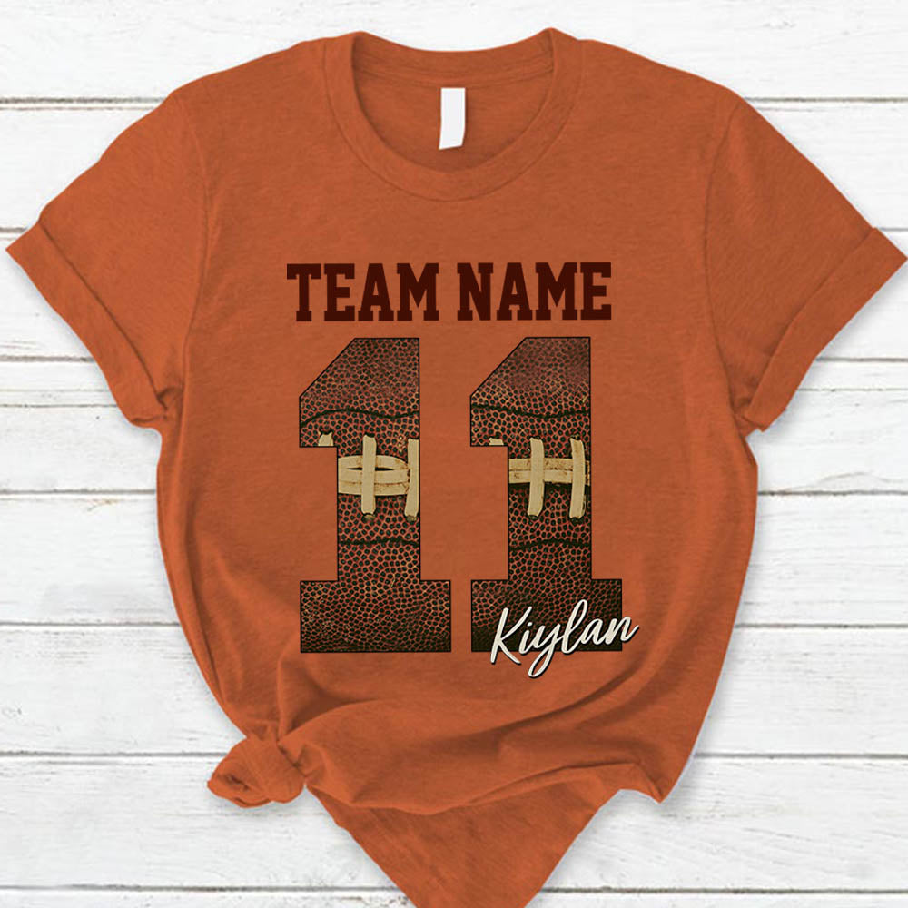 Personalized Shirt Football Mom Football Family College Football Shirt, High School Football Shirt Spirit Tee K1702