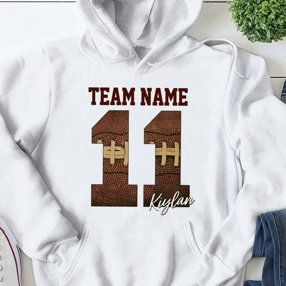 Personalized Shirt Football Mom Football Family College Football Shirt, High School Football Shirt Spirit Tee K1702