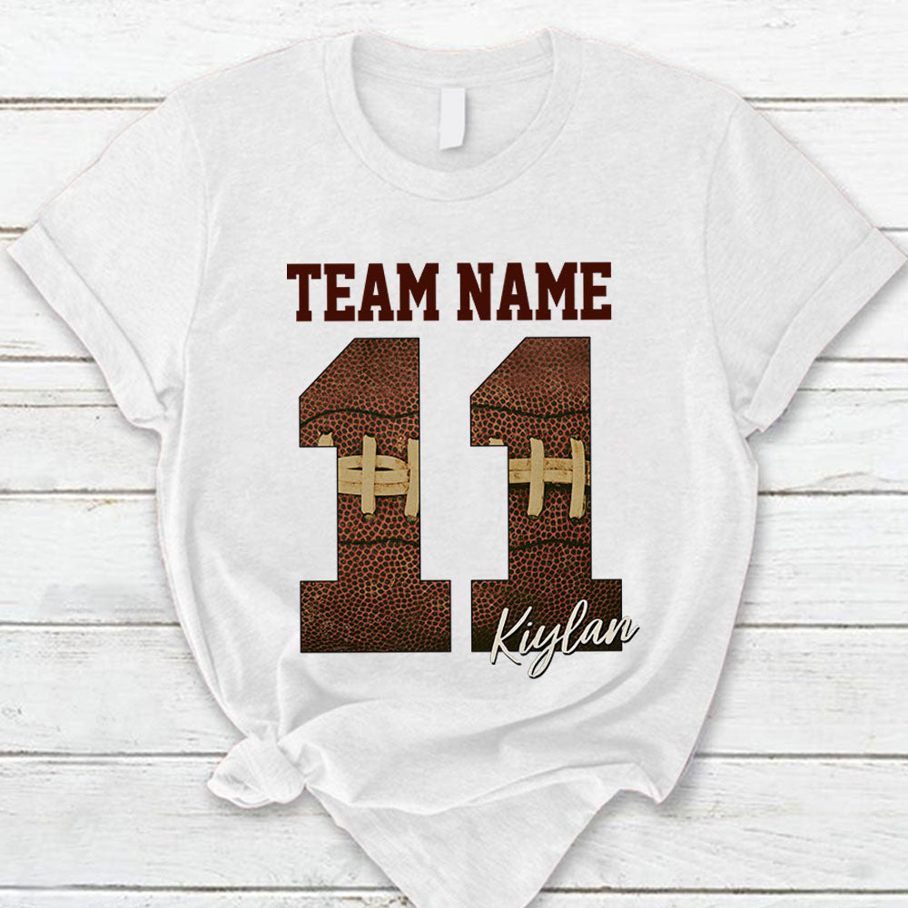 Personalized Shirt Football Mom Football Family College Football Shirt, High School Football Shirt Spirit Tee K1702
