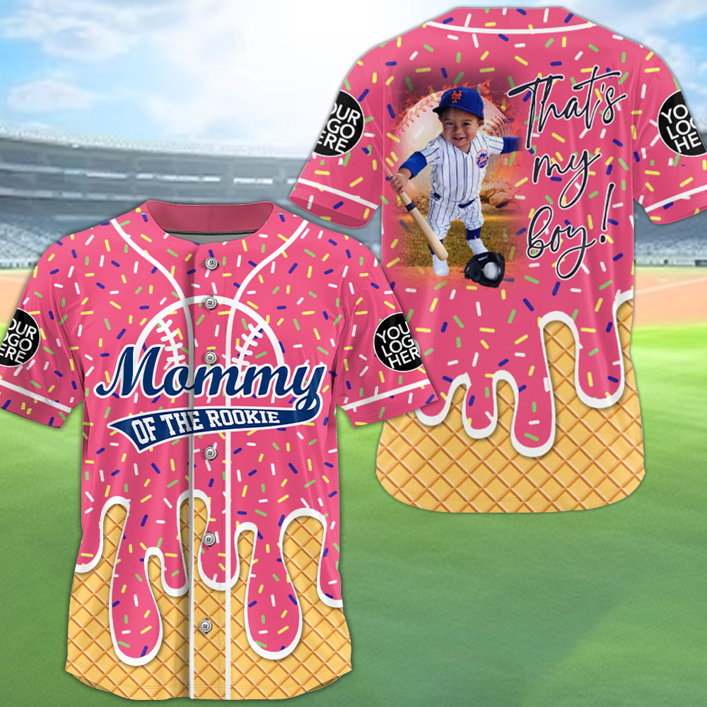 Personalized Ice Cream Drip Family Baseball Jersey, Mommy Of The Rookie, Baseball Jersey A2110 Tu20