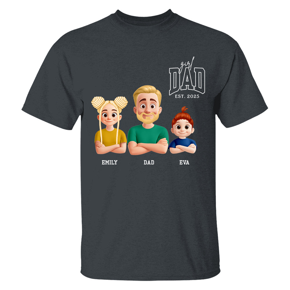 Dad Est Year Shirt, Fathers Day Gifts from Daughter, Dad of Girls Tee, Birthday Gift for Daddy, New Dad Gift Idea, Matching Dad & Daughter Tm01