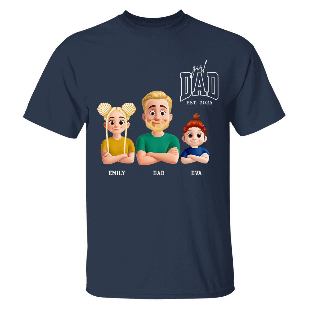 Dad Est Year Shirt, Fathers Day Gifts from Daughter, Dad of Girls Tee, Birthday Gift for Daddy, New Dad Gift Idea, Matching Dad & Daughter Tm01