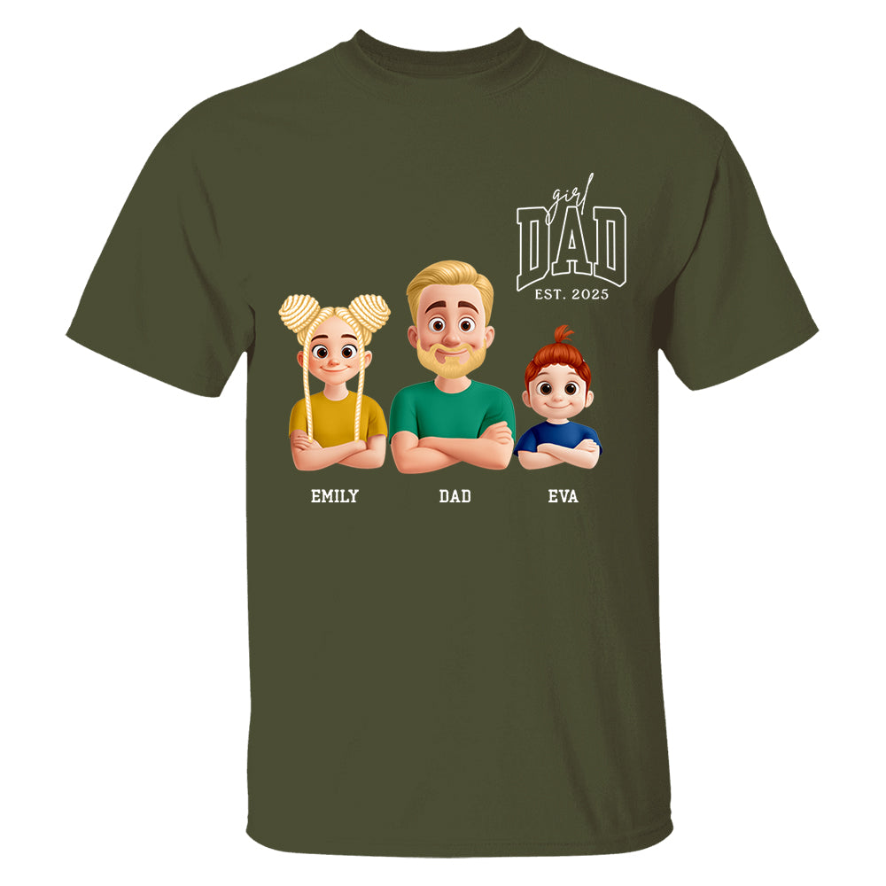 Dad Est Year Shirt, Fathers Day Gifts from Daughter, Dad of Girls Tee, Birthday Gift for Daddy, New Dad Gift Idea, Matching Dad & Daughter Tm01