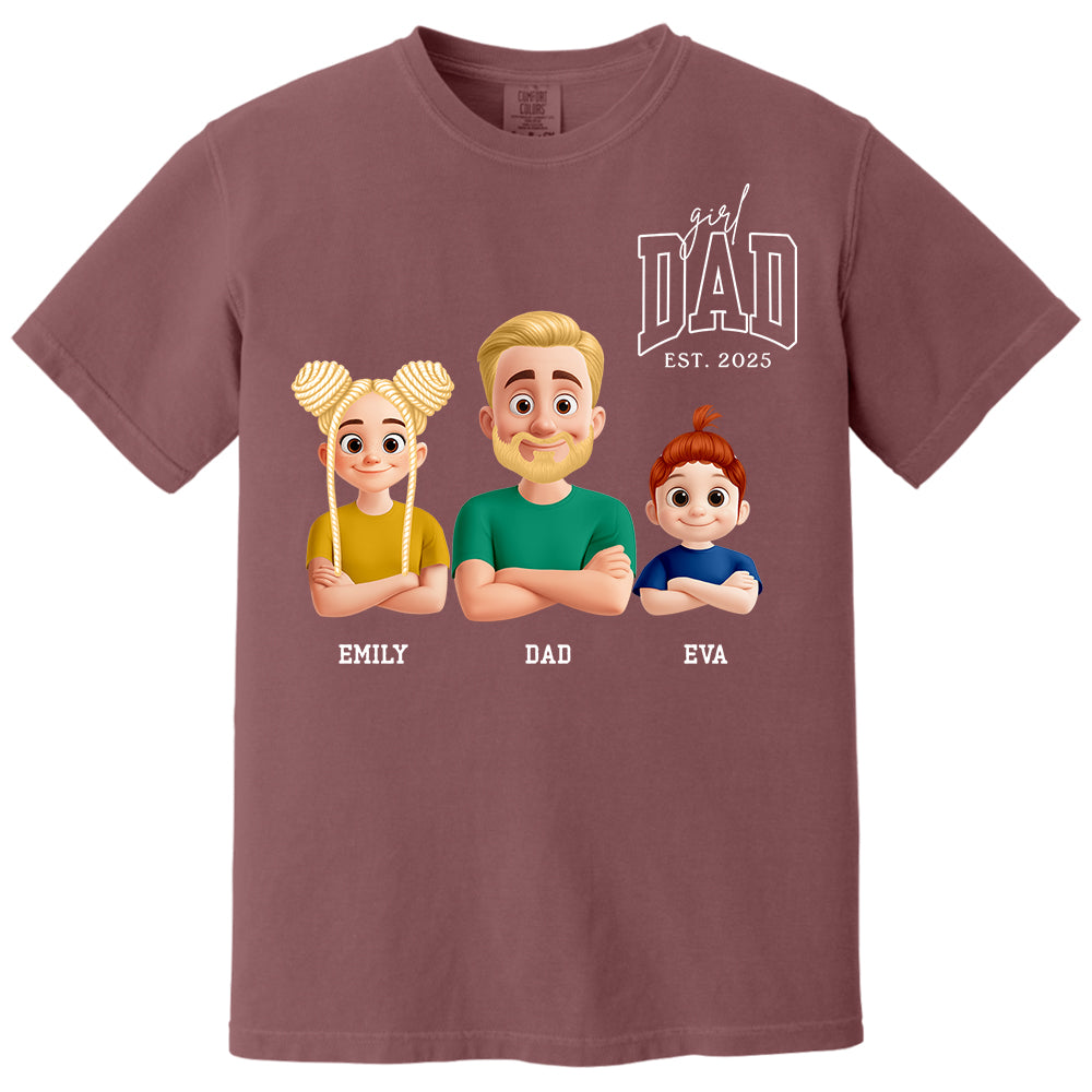 Dad Est Year Shirt, Fathers Day Gifts from Daughter, Dad of Girls Tee, Birthday Gift for Daddy, New Dad Gift Idea, Matching Dad & Daughter Tm01