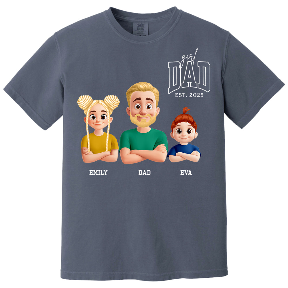 Dad Est Year Shirt, Fathers Day Gifts from Daughter, Dad of Girls Tee, Birthday Gift for Daddy, New Dad Gift Idea, Matching Dad & Daughter Tm01