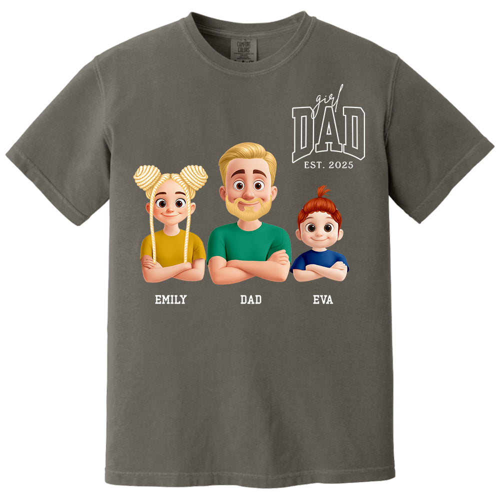 Dad Est Year Shirt, Fathers Day Gifts from Daughter, Dad of Girls Tee, Birthday Gift for Daddy, New Dad Gift Idea, Matching Dad & Daughter Tm01