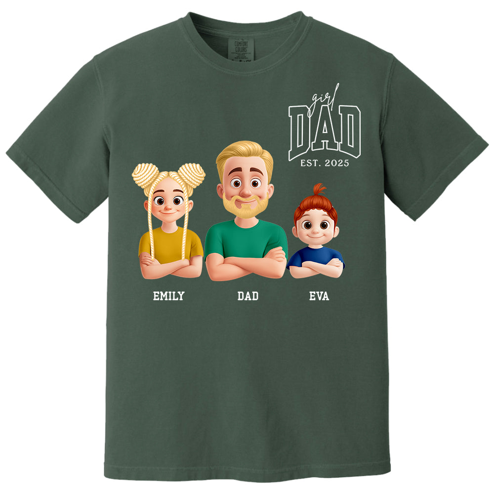 Dad Est Year Shirt, Fathers Day Gifts from Daughter, Dad of Girls Tee, Birthday Gift for Daddy, New Dad Gift Idea, Matching Dad & Daughter Tm01