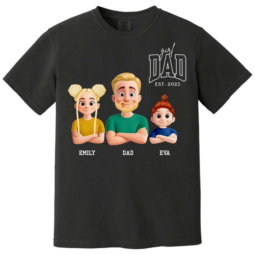 Dad Est Year Shirt, Fathers Day Gifts from Daughter, Dad of Girls Tee, Birthday Gift for Daddy, New Dad Gift Idea, Matching Dad & Daughter Tm01