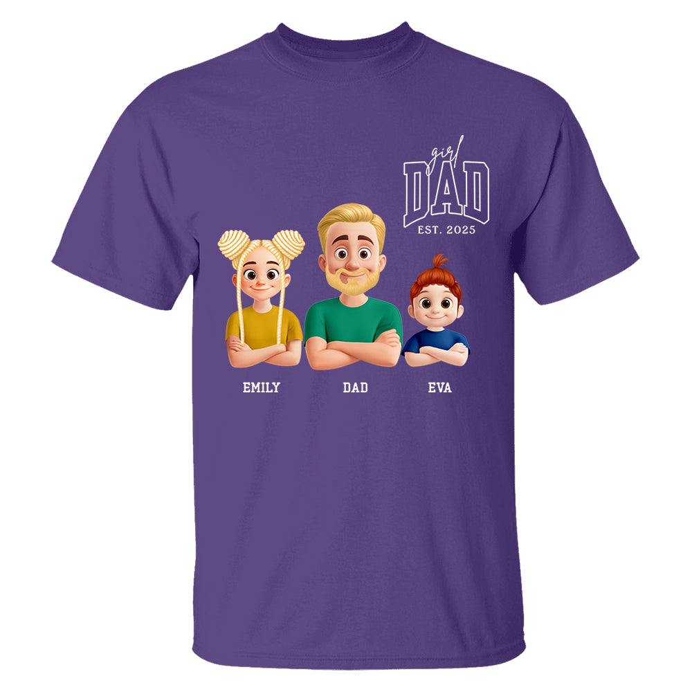 Dad Est Year Shirt, Fathers Day Gifts from Daughter, Dad of Girls Tee, Birthday Gift for Daddy, New Dad Gift Idea, Matching Dad & Daughter Tm01