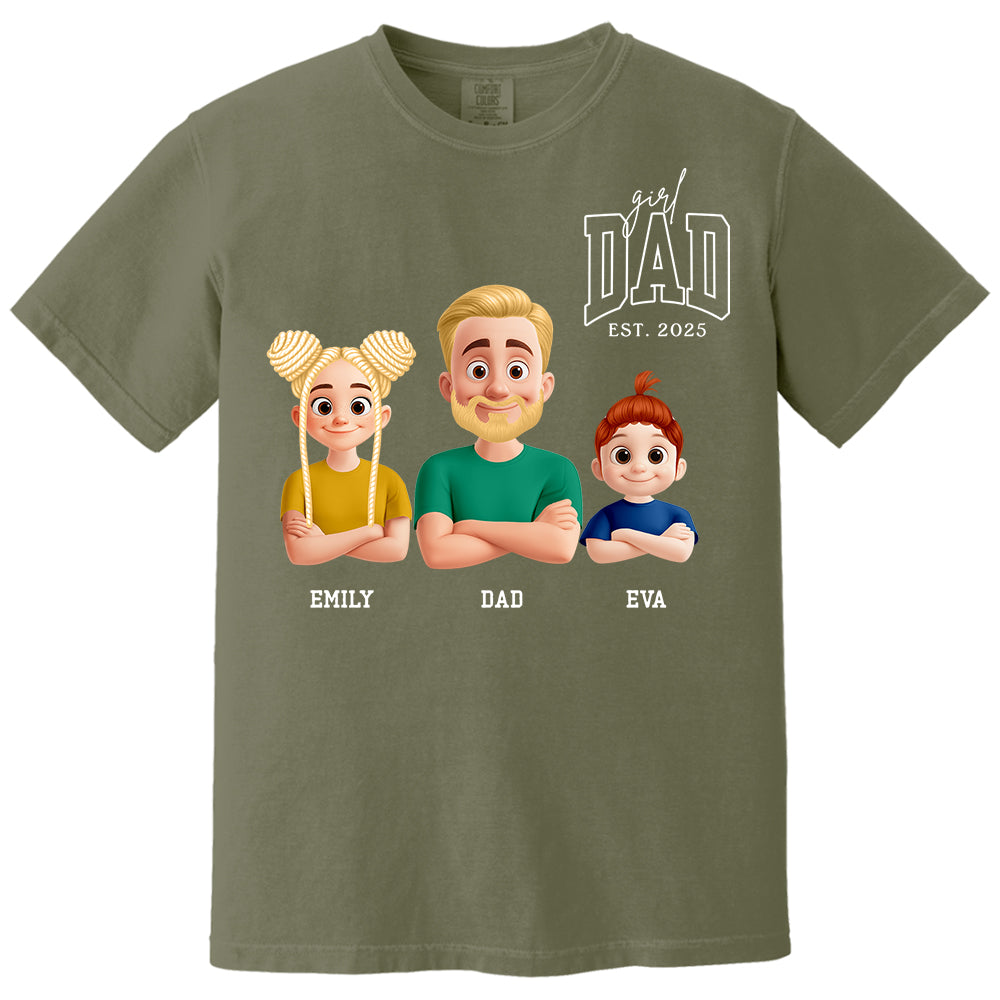 Dad Est Year Shirt, Fathers Day Gifts from Daughter, Dad of Girls Tee, Birthday Gift for Daddy, New Dad Gift Idea, Matching Dad & Daughter Tm01